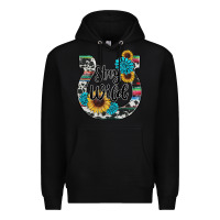 Black western stay wild horsesho Premium Hoodie - RanaPortraitStore