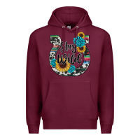 Burgundy western stay wild horsesho Premium Hoodie - RanaPortraitStore