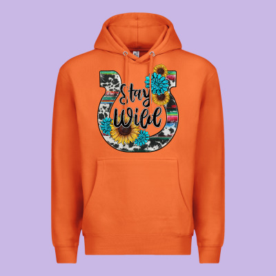 Western Stay Wild Horsesho Premium Hoodie Designed By Ranaportraitstore