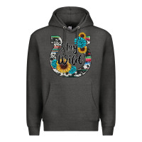 Charcoal Heather western stay wild horsesho Premium Hoodie - RanaPortraitStore