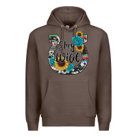 Coffee western stay wild horsesho Premium Hoodie - RanaPortraitStore