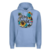 Colony Blue western stay wild horsesho Premium Hoodie - RanaPortraitStore