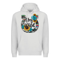 Dove Grey western stay wild horsesho Premium Hoodie - RanaPortraitStore