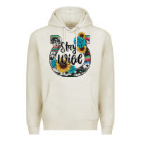 Oatmeal Heather western stay wild horsesho Premium Hoodie - RanaPortraitStore