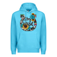 Ocean Blue western stay wild horsesho Premium Hoodie - RanaPortraitStore