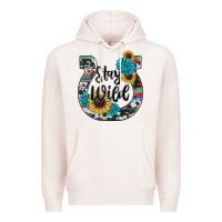 Pale Pink western stay wild horsesho Premium Hoodie - RanaPortraitStore