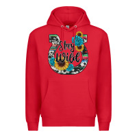 Red western stay wild horsesho Premium Hoodie - RanaPortraitStore