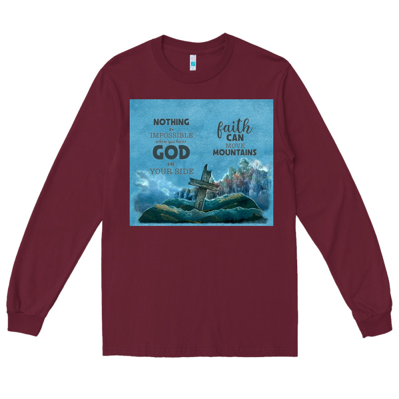 Nothing Is Impossible With Cross Long Sleeve Tee by TumblerDesignByShophia | Teevron