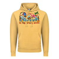 Vintage Mustard the beach is my happy place Vintage Hoodie - NancyCooperArtShop