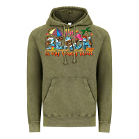 Vintage Olive the beach is my happy place Vintage Hoodie - NancyCooperArtShop