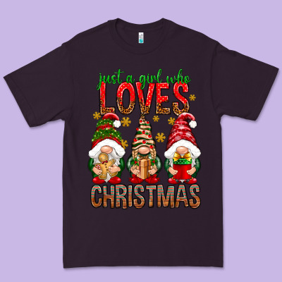 Just A Girl Who Loves Christmas Premium Tee Designed By Nancycooperartshop