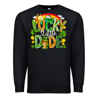 Black Lucky Little Dude Premium Sweatshirt - CowhideDigitalArt