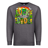 Charcoal Heather Lucky Little Dude Premium Sweatshirt - CowhideDigitalArt