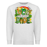 Oatmeal Heather Lucky Little Dude Premium Sweatshirt - CowhideDigitalArt