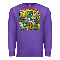 Purple Lucky Little Dude Premium Sweatshirt - CowhideDigitalArt
