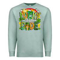 Seafoam Lucky Little Dude Premium Sweatshirt - CowhideDigitalArt