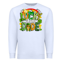 White Lucky Little Dude Premium Sweatshirt - CowhideDigitalArt