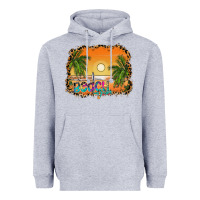 Heather Grey beach vibes Heavyweight Hoodie - CowhideDigitalArt