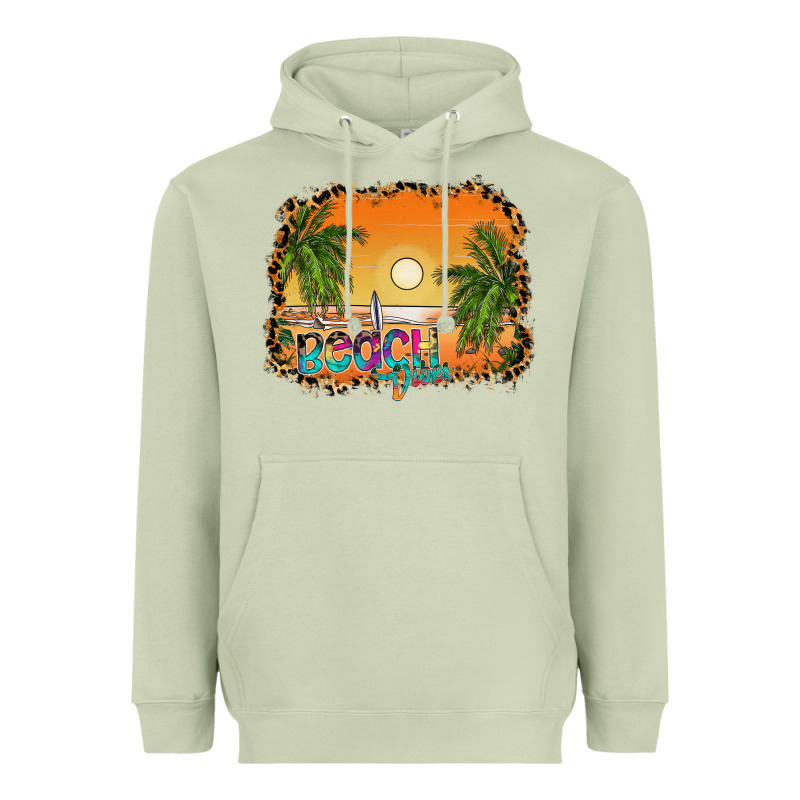 Beach Vibes Heavyweight Hoodie by CowhideDigitalArt | Teevron