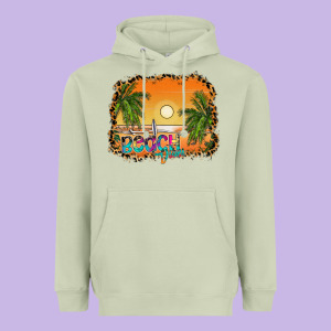 Beach Vibes Heavyweight Hoodie Designed By Cowhidedigitalart