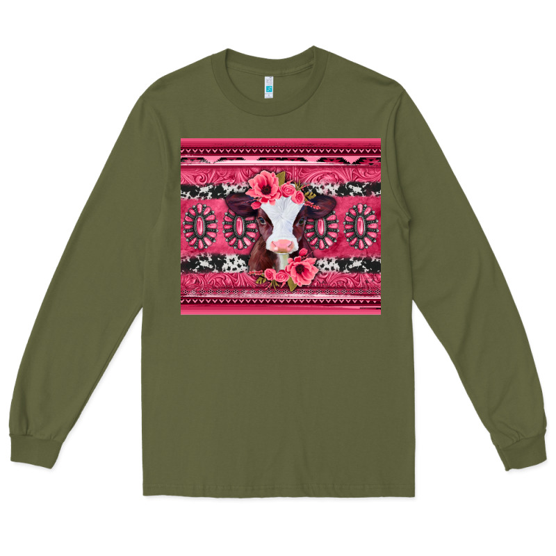 Pink Gemstone Baby Calf Western Valentines Day Long Sleeve Tee by Jasminsmagicworld | Teevron