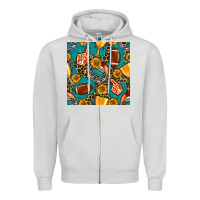 Dove Grey american football winner cup and helmet seamless pattern Zipper Hoodie - BundleAndBundleShop