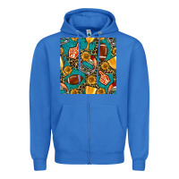 True Royal american football winner cup and helmet seamless pattern Zipper Hoodie - BundleAndBundleShop
