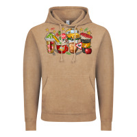 School Bus Coffee Cups Vintage Hoodie | Teevron