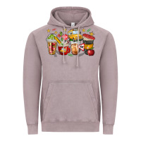Vintage Zinc school bus coffee cups Vintage Hoodie - NancyCooperArtShop