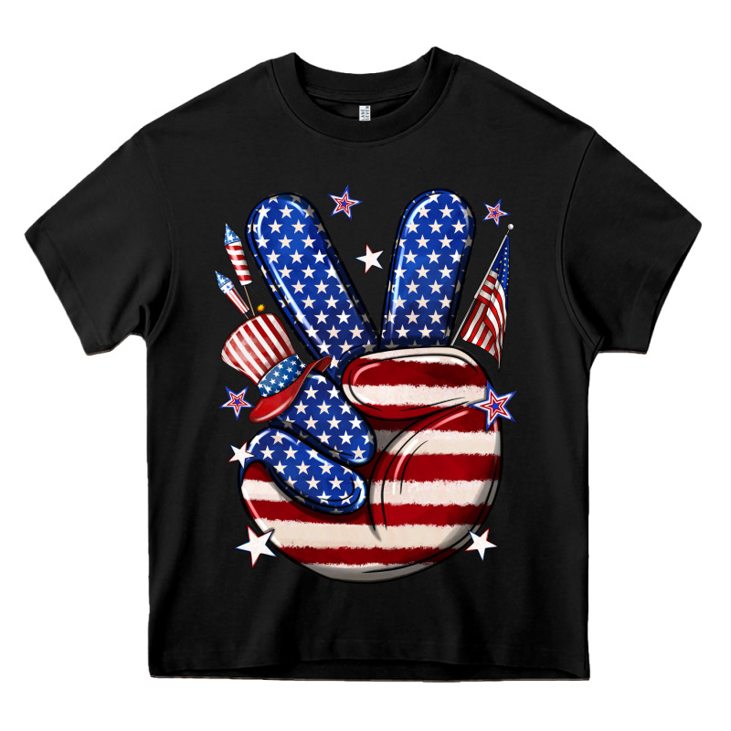Peace 4th July Heavy Core Tee by NancyCooperArtShop | Teevron