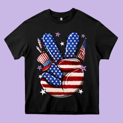 Peace 4th July Heavy Core Tee Designed By Nancycooperartshop