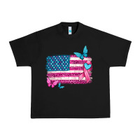 Black american flag breast cancer with ribbon Urban Heavy Tee - texasbilliewilder
