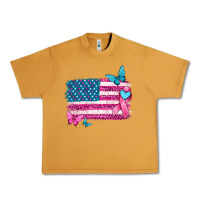 Peanut Butter american flag breast cancer with ribbon Urban Heavy Tee - texasbilliewilder