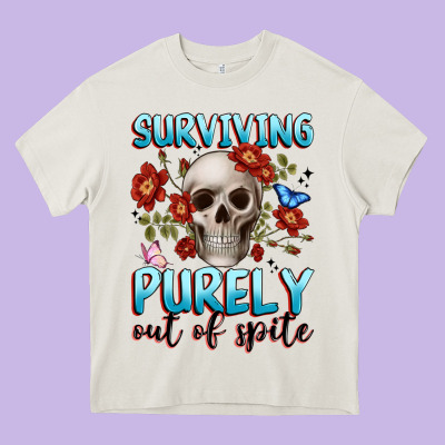 Surviving Purely Out Of Spite Heavy Core Tee Designed By Jahusdesignshop