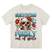 Cream surviving purely out of spite Heavy Core Tee - JahusDesignShop