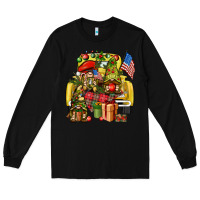 Black Christmas army gnomes truck 4th of july Long Sleeve Tee - HowdyJamesFarm