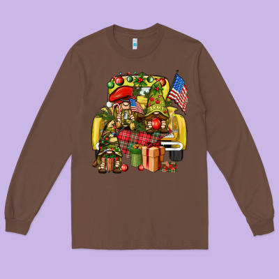 Christmas Army Gnomes Truck 4th Of July Long Sleeve Tee Designed By Howdyjamesfarm