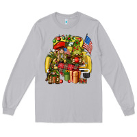 Moon Dust Christmas army gnomes truck 4th of july Long Sleeve Tee - HowdyJamesFarm