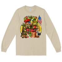 Mushroom Christmas army gnomes truck 4th of july Long Sleeve Tee - HowdyJamesFarm
