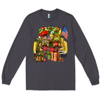 Smoke Christmas army gnomes truck 4th of july Long Sleeve Tee - HowdyJamesFarm