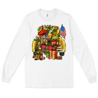 White Christmas army gnomes truck 4th of july Long Sleeve Tee - HowdyJamesFarm