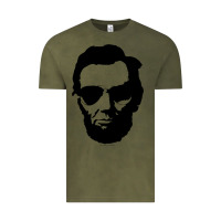 Vintage Olive cool abe lincoln with aviator sunglasses black Vintage Tee - lanVoArt