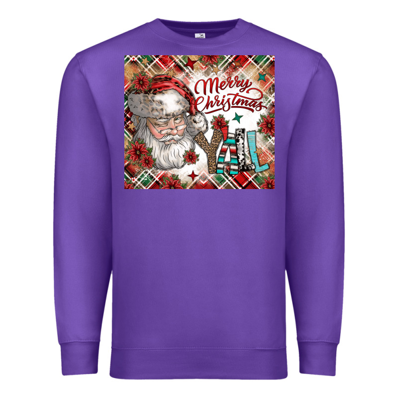 Merry Christmas Y'all Premium Sweatshirt by CowhideDigitalArt | Teevron