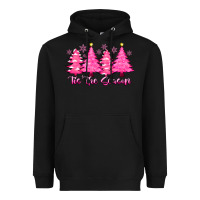 Black Tis the Season Pink Trees Heavyweight Hoodie - CowhideDigitalArt