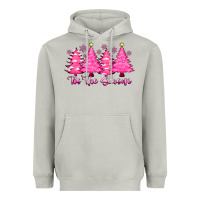 Moon Dust Tis the Season Pink Trees Heavyweight Hoodie - CowhideDigitalArt