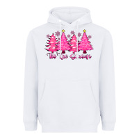 White Tis the Season Pink Trees Heavyweight Hoodie - CowhideDigitalArt