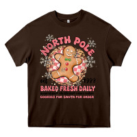 Chocolate Brown north pole baked fresh daily Heavy Core Tee - MaliasSmallBusiness