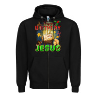 Black happy birthday jesus Zipper Hoodie - FaDigitalArtStudio