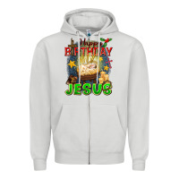Dove Grey happy birthday jesus Zipper Hoodie - FaDigitalArtStudio