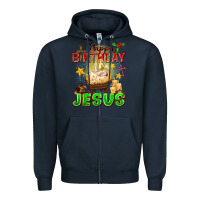 Navy happy birthday jesus Zipper Hoodie - FaDigitalArtStudio